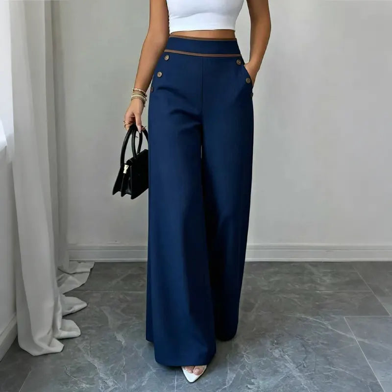 Oriessa - Pantaloni a vita alta stile marinaio