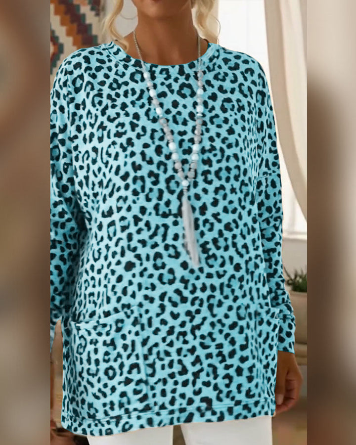 Primelia - Maglia a maniche lunghe leopardata morbida al tatto