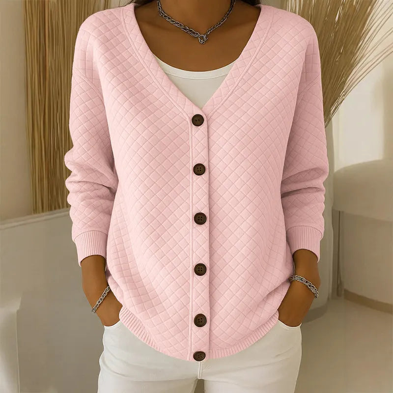 Delavie - Cardigan a bottoni in maglia trapuntata