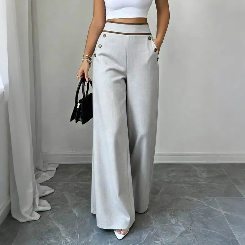 Oriessa - Pantaloni a vita alta stile marinaio