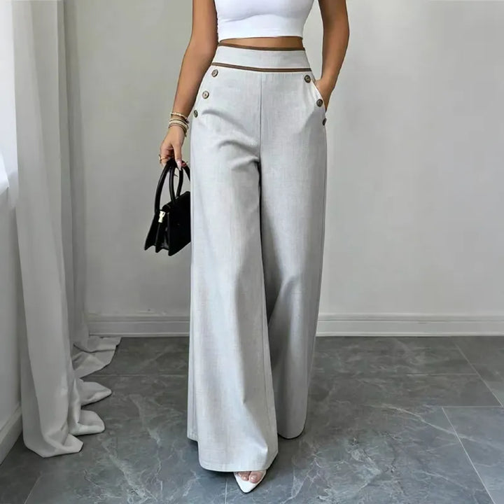 Oriessa - Pantaloni a vita alta stile marinaio