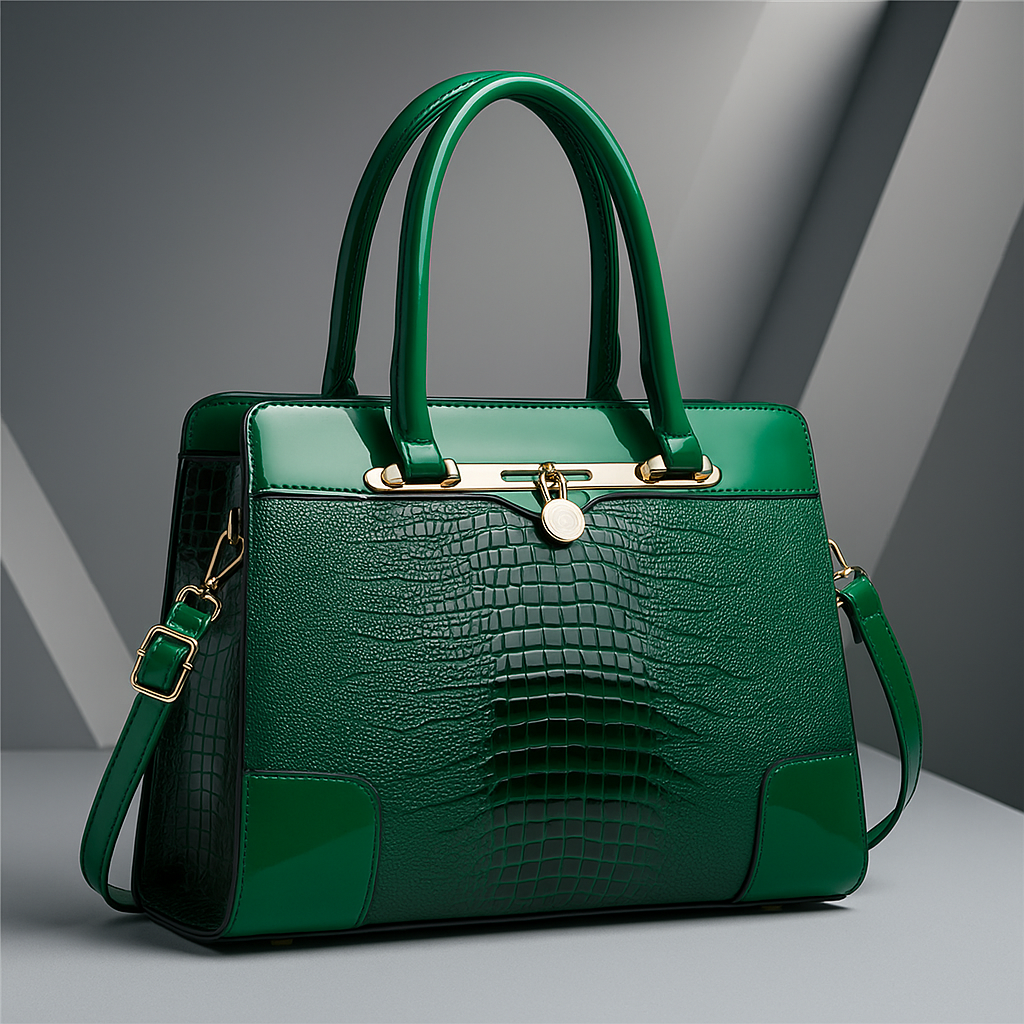 Aeryn - Borsa a mano strutturata effetto coccodrillo