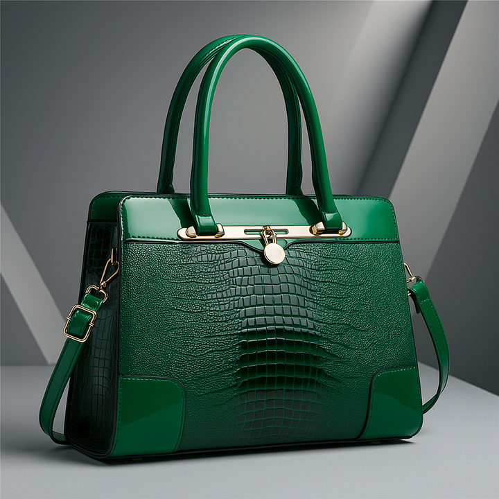 Aeryn - Borsa a mano strutturata effetto coccodrillo