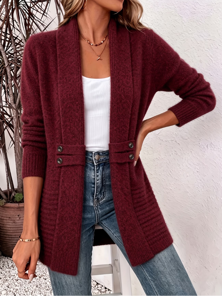 Abella - Cardigan morbido a maglia traforata