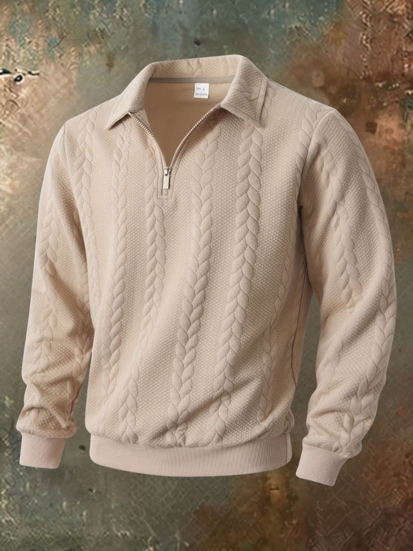 Belvorn - Maglione a mezza zip in maglia premium