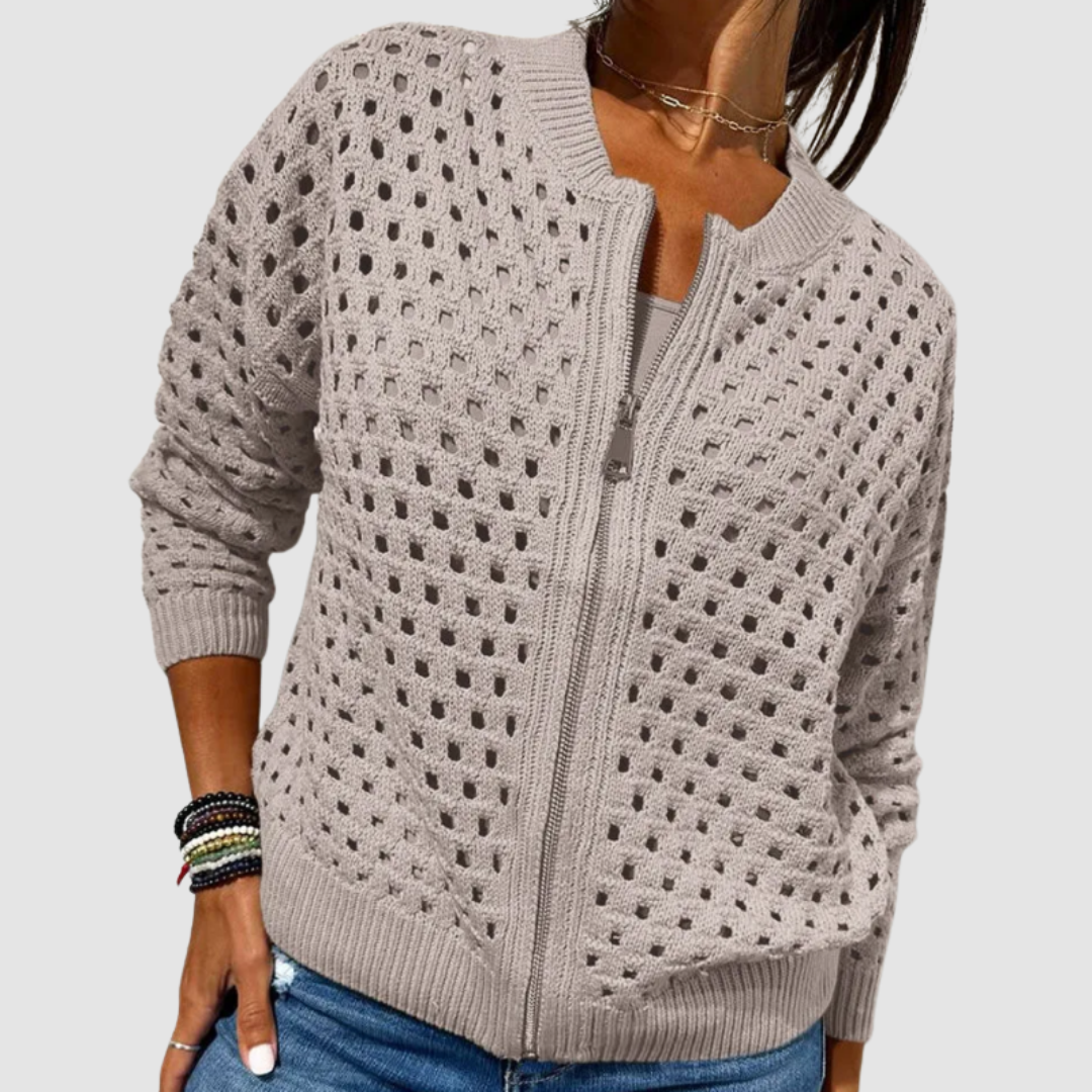 Kaelina - Cardigan con zip dal tocco morbido