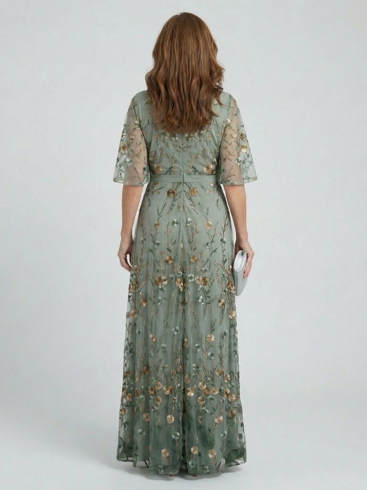 Liorisse - Abito midi leggero con scollo all’americana