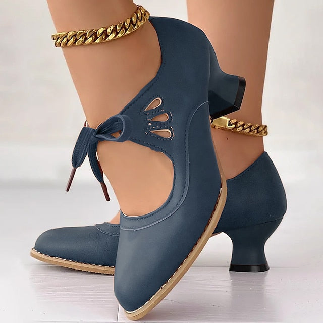 Veralyn - Décolleté con tacco kitten in pizzo vintage