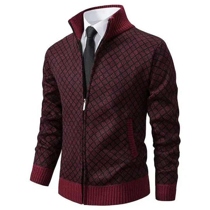 Aris - Cardigan a fantasia con zip frontale