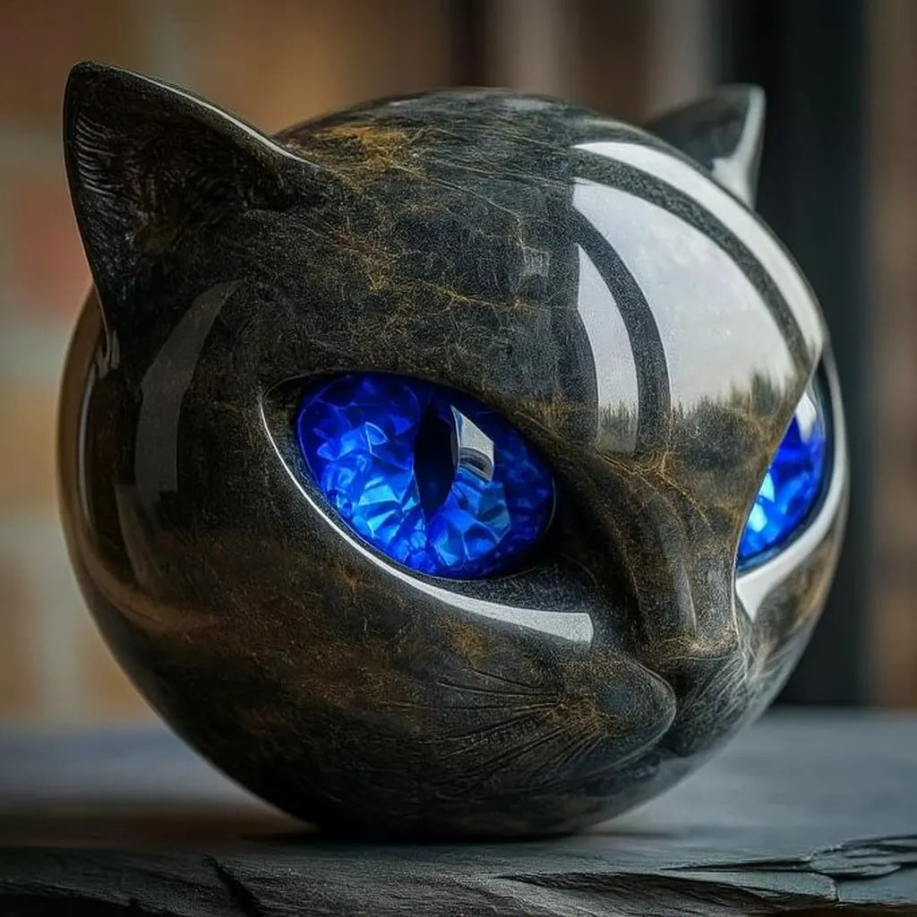 Bellanora - ornamento scultoreo a testa di gatto