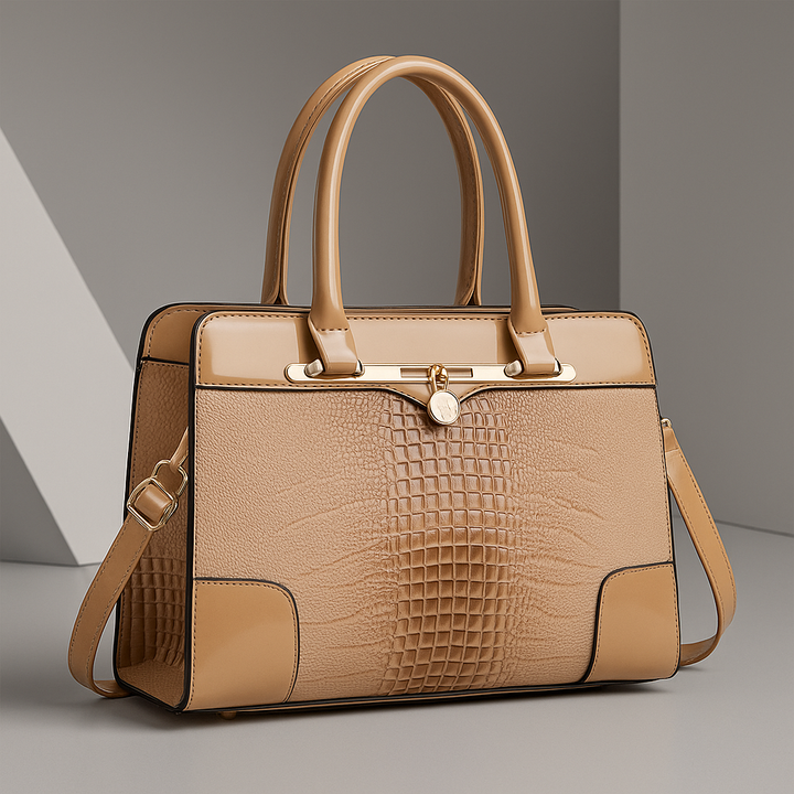 Aeryn - Borsa a mano strutturata effetto coccodrillo