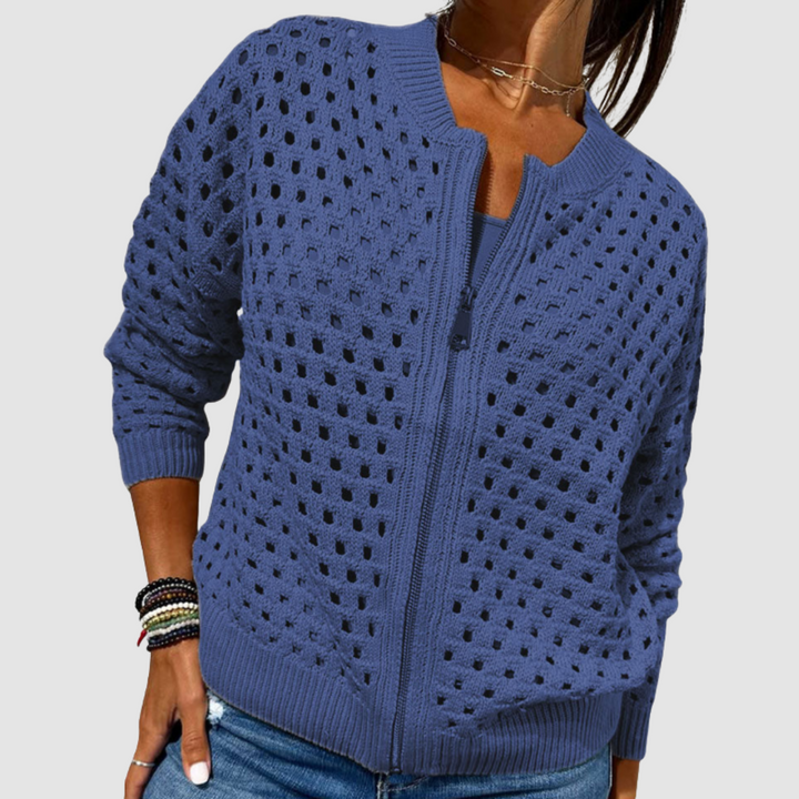 Kaelina - Cardigan con zip dal tocco morbido