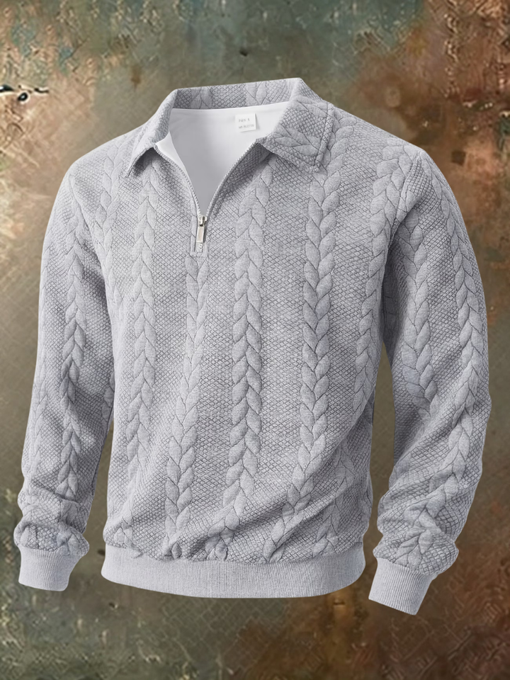 Belvorn - Maglione a mezza zip in maglia premium