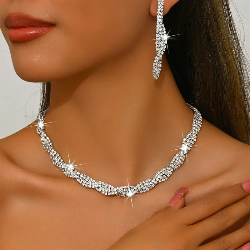 Alessara - Parure con intreccio di cristalli