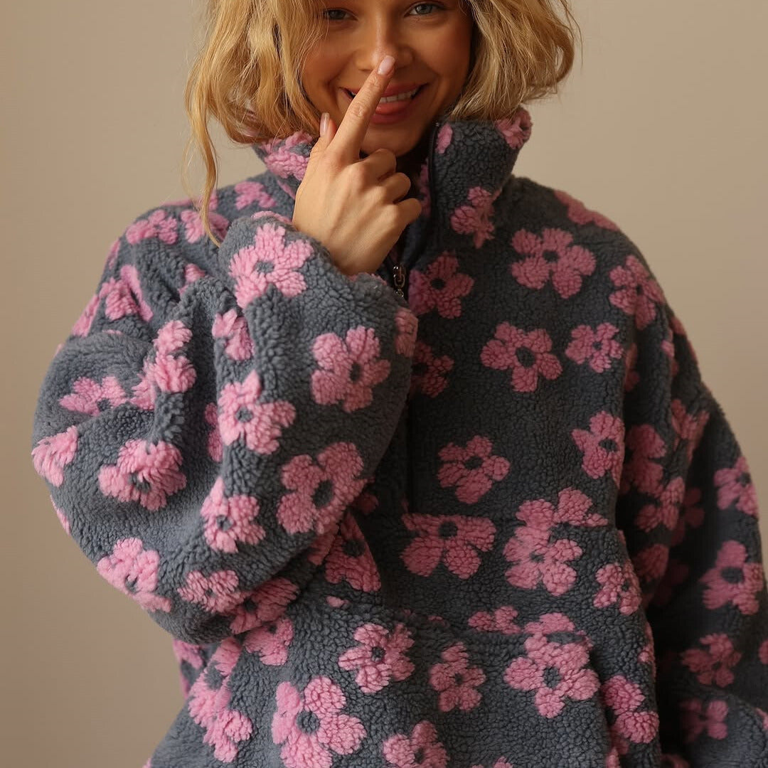 Clemency - Pullover in Fleece floreale e confortevole