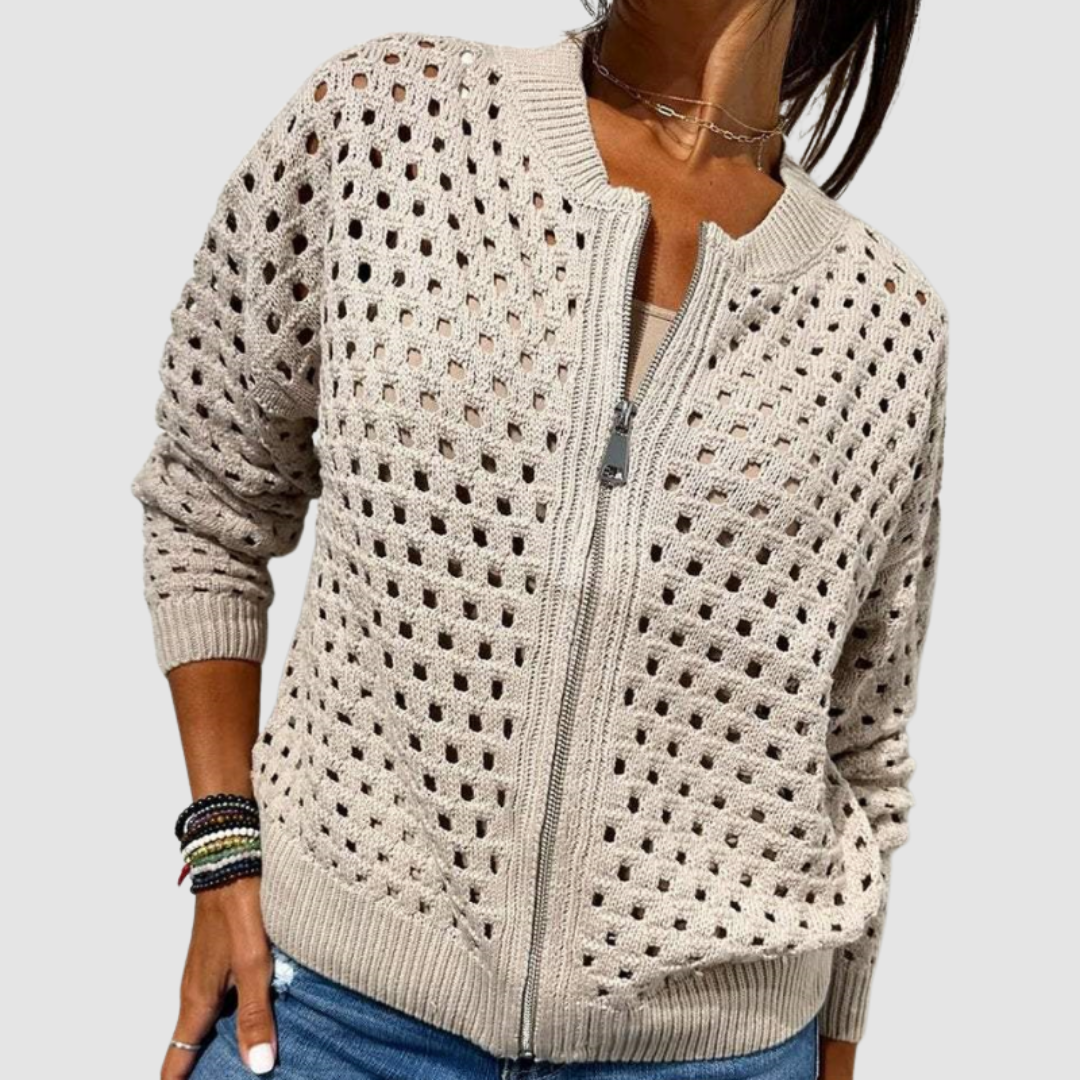 Kaelina - Cardigan con zip dal tocco morbido