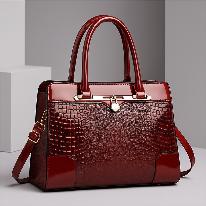 Aeryn - Borsa a mano strutturata effetto coccodrillo