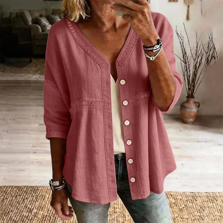 Ardena - Blusa ricamata con bottoni