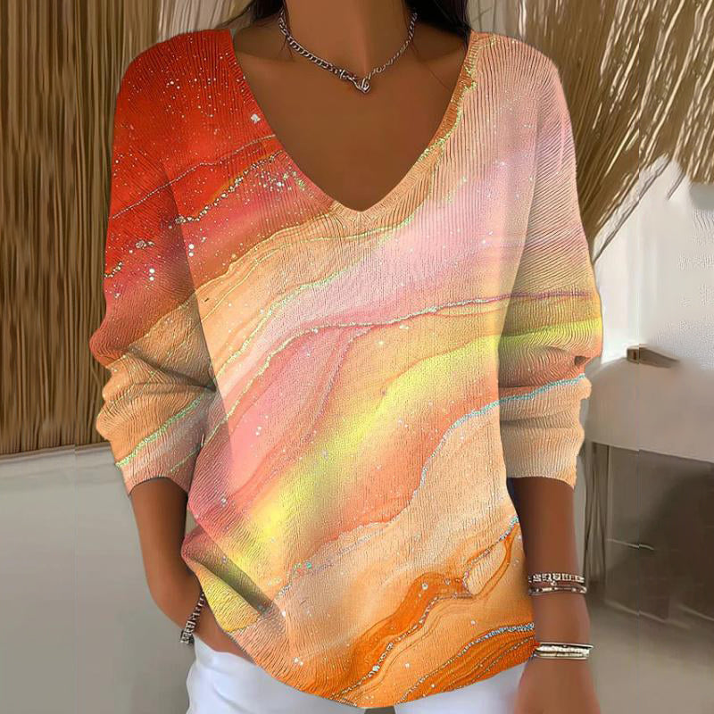 Carivella - Maglione in maglia fit rilassato con foglia d'acero
