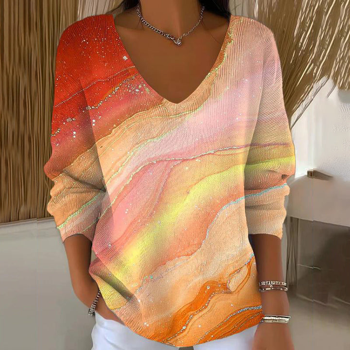 Carivella - Maglione in maglia fit rilassato con foglia d'acero