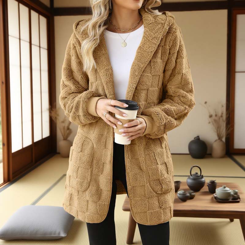 Zinnabelle - Cardigan con cappuccio effetto peluche