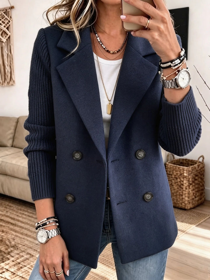 Adalene - Blazer doppio petto con maniche in maglia