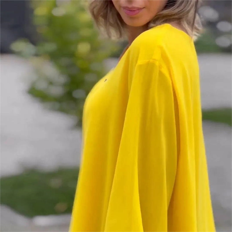 Brinavelle - Blusa tunica in chiffon vaporosa