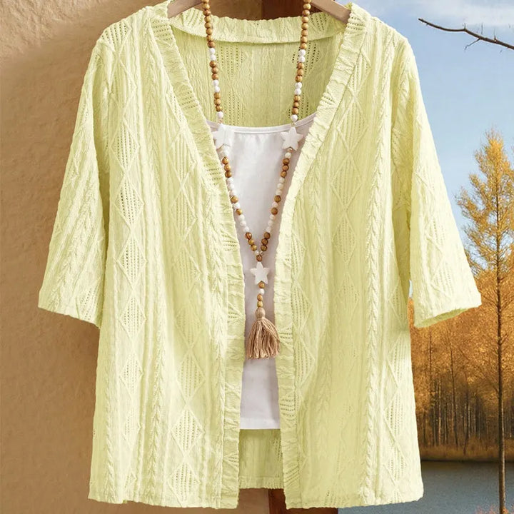 Delienne - Cardigan in maglia pointelle dalla mano morbida
