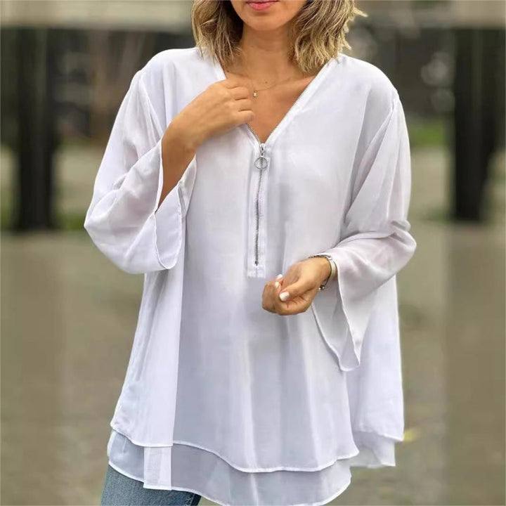 Brinavelle - Blusa tunica in chiffon vaporosa