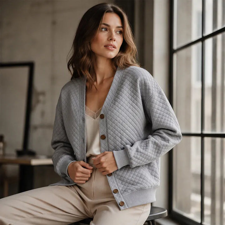 Delavie - Cardigan a bottoni in maglia trapuntata