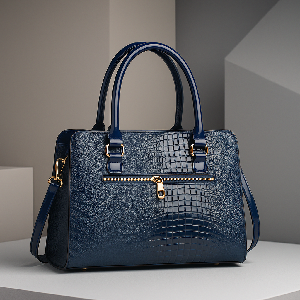 Aeryn - Borsa a mano strutturata effetto coccodrillo