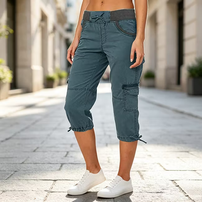 Astrelia - Pantaloni cargo capri stile utility
