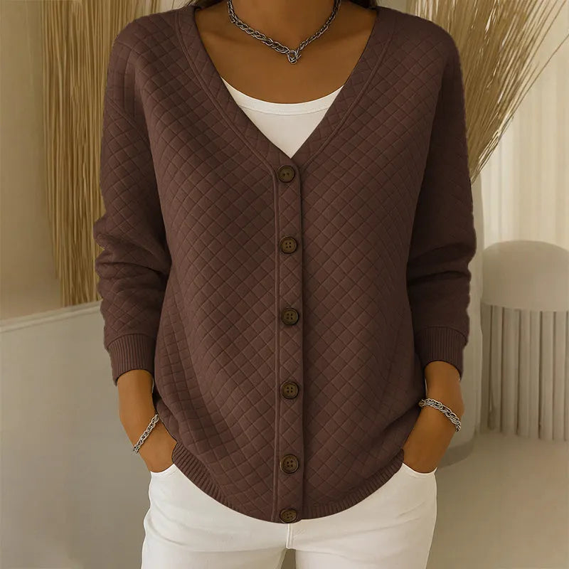Delavie - Cardigan a bottoni in maglia trapuntata