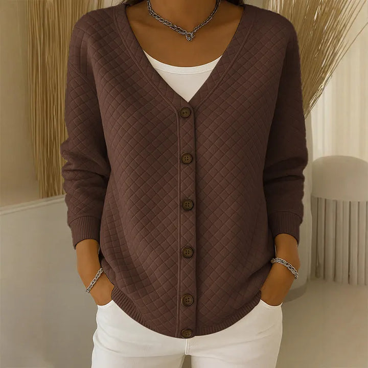 Delavie - Cardigan a bottoni in maglia trapuntata