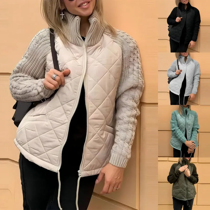 Corisanna - Giacca in maglia calda con zip frontale