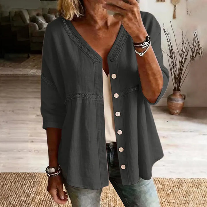 Ardena - Blusa ricamata con bottoni