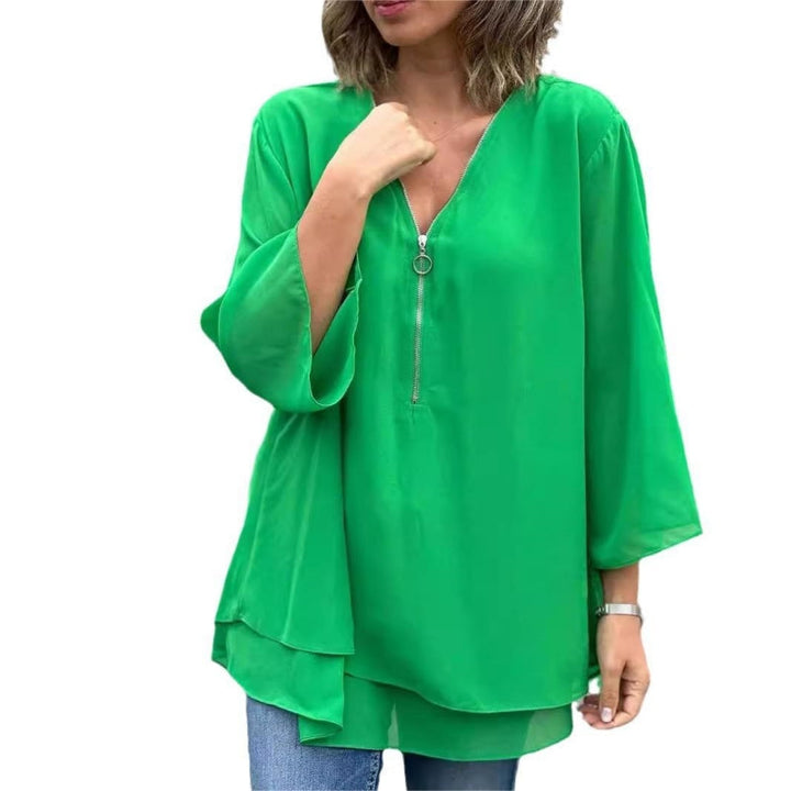 Brinavelle - Blusa tunica in chiffon vaporosa