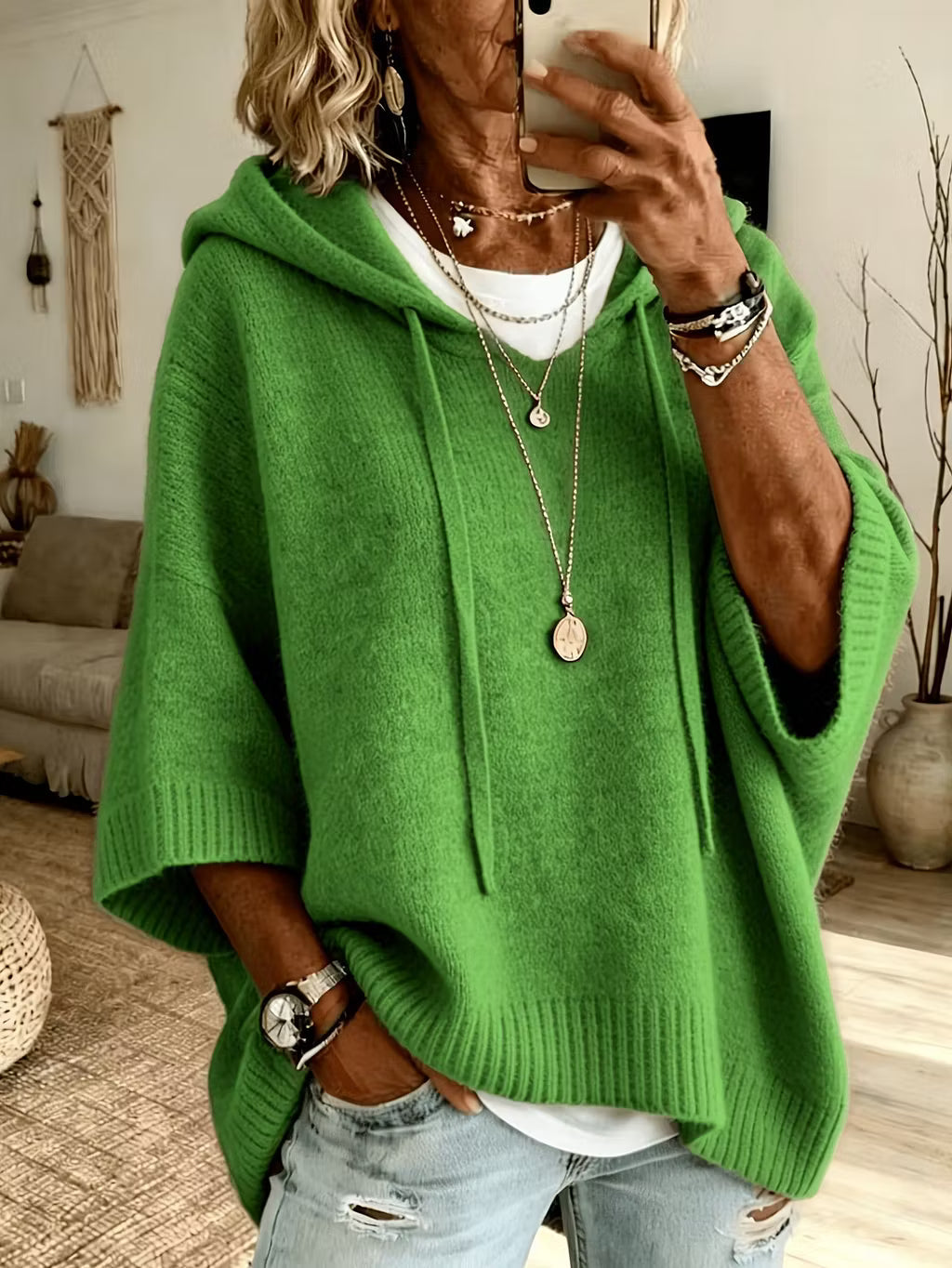 Zoralisse - Maglione con cappuccio oversize e confortevole