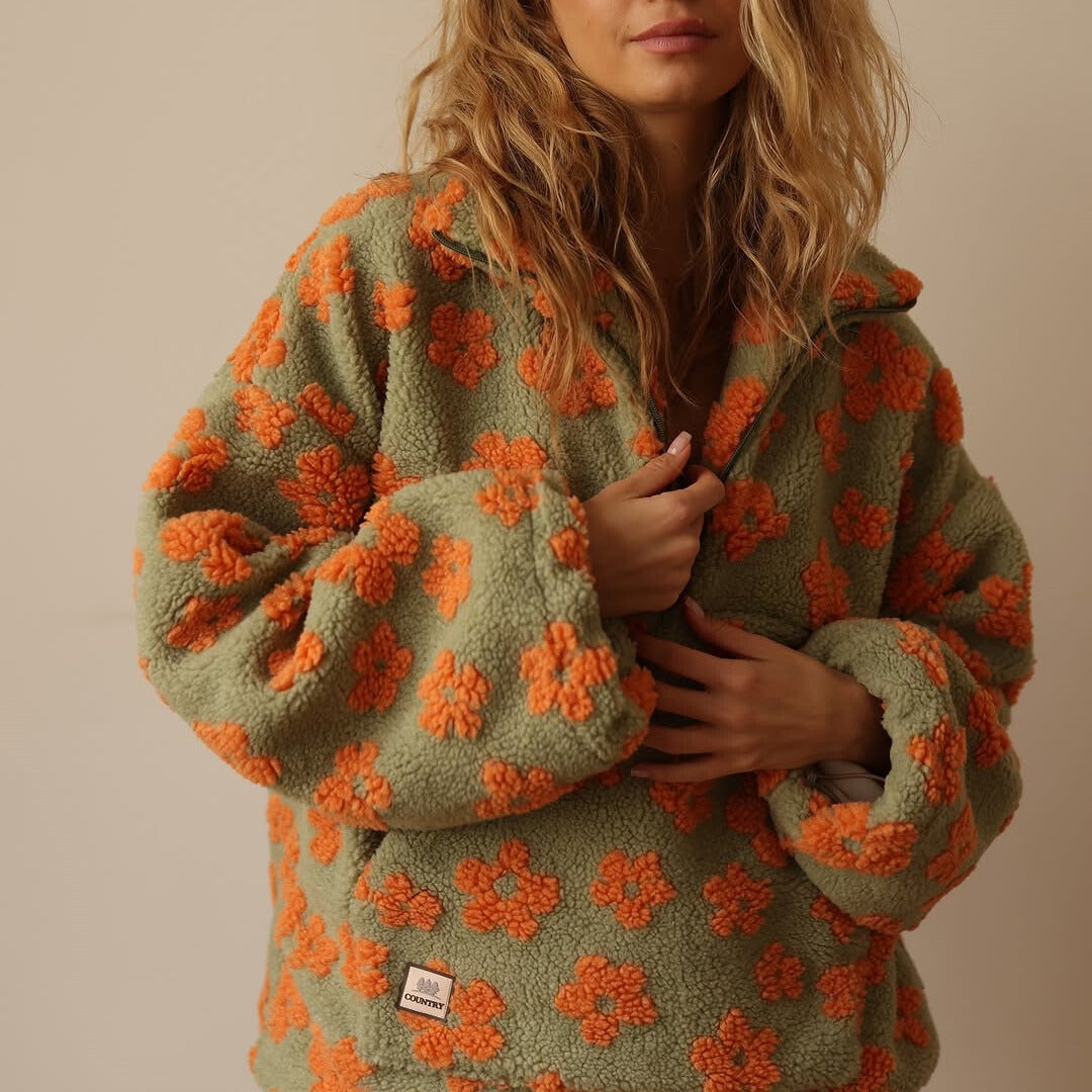 Clemency - Pullover in Fleece floreale e confortevole
