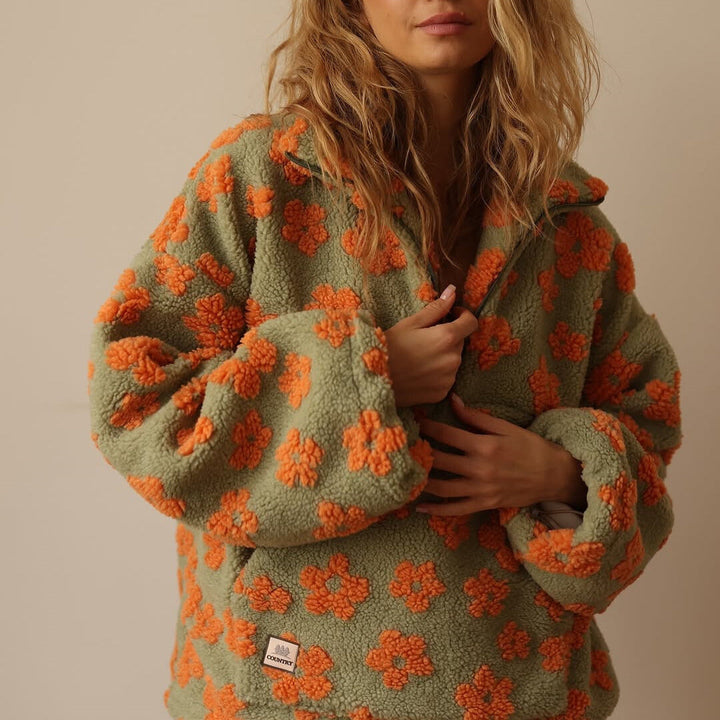 Clemency - Pullover in Fleece floreale e confortevole