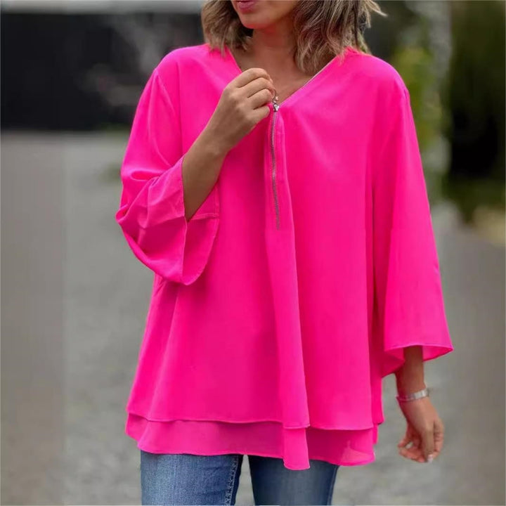 Brinavelle - Blusa tunica in chiffon vaporosa