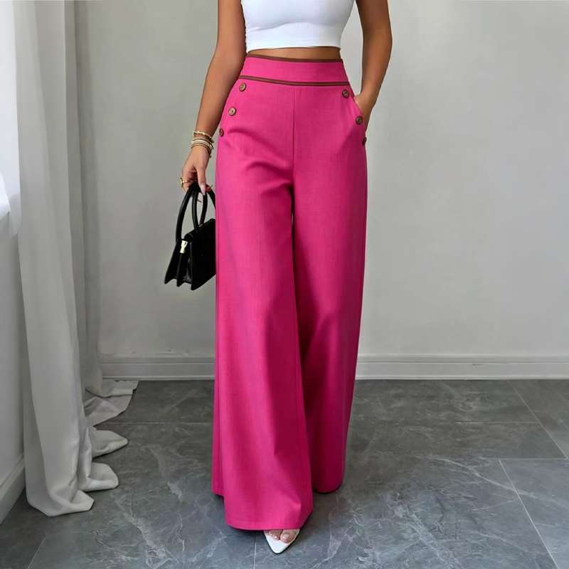 Oriessa - Pantaloni a vita alta stile marinaio