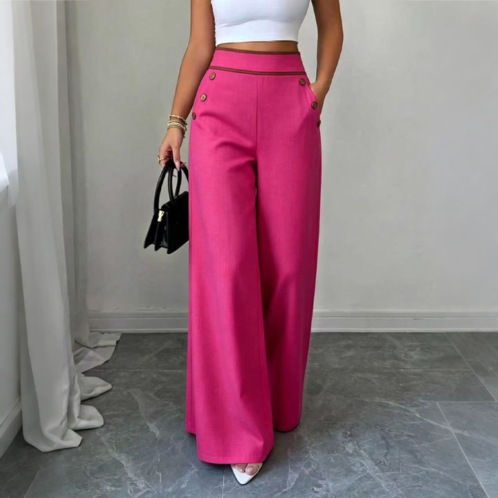 Oriessa - Pantaloni a vita alta stile marinaio