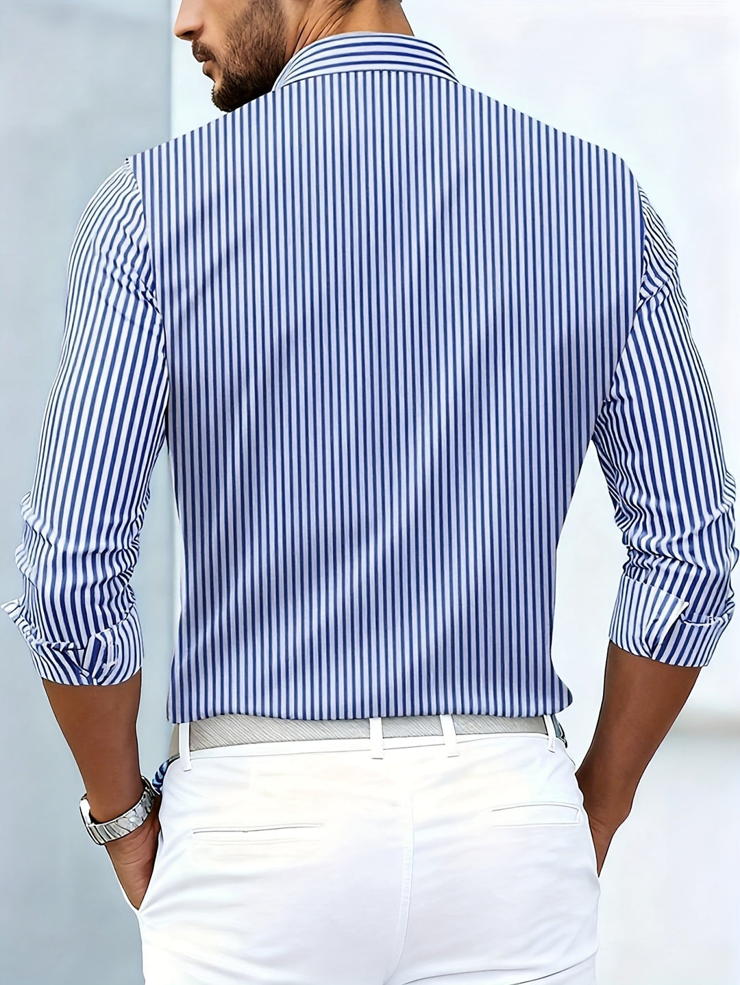 Alverton - Camicia a righe a maniche lunghe con lavaggio vintage