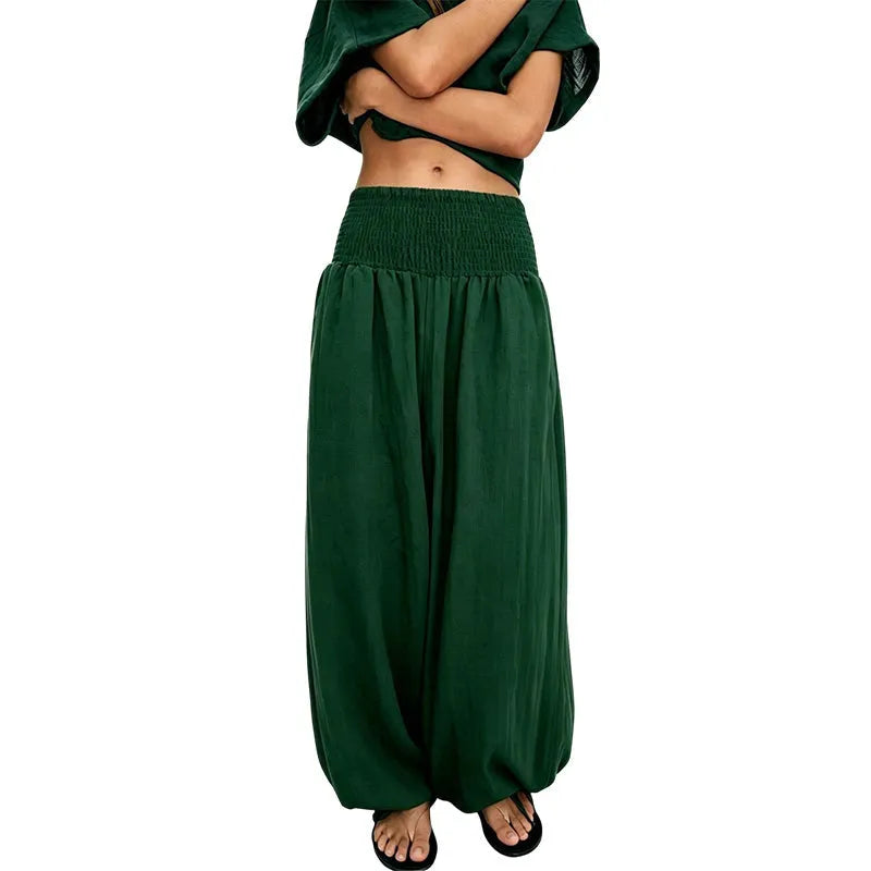 Anavie - Pantaloni harem effetto soft touch