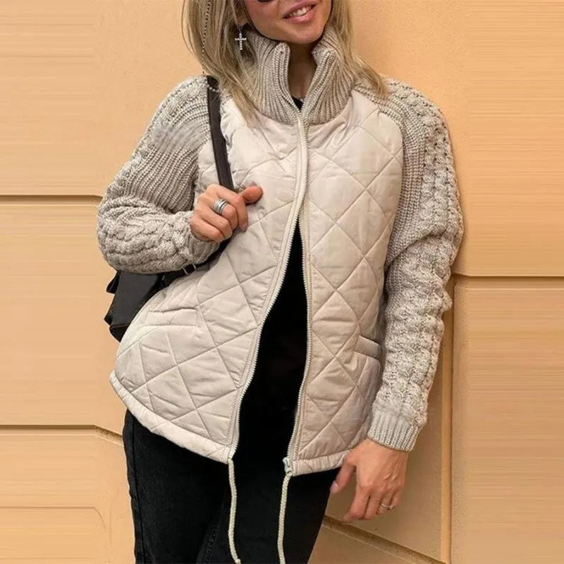 Corisanna - Giacca in maglia calda con zip frontale