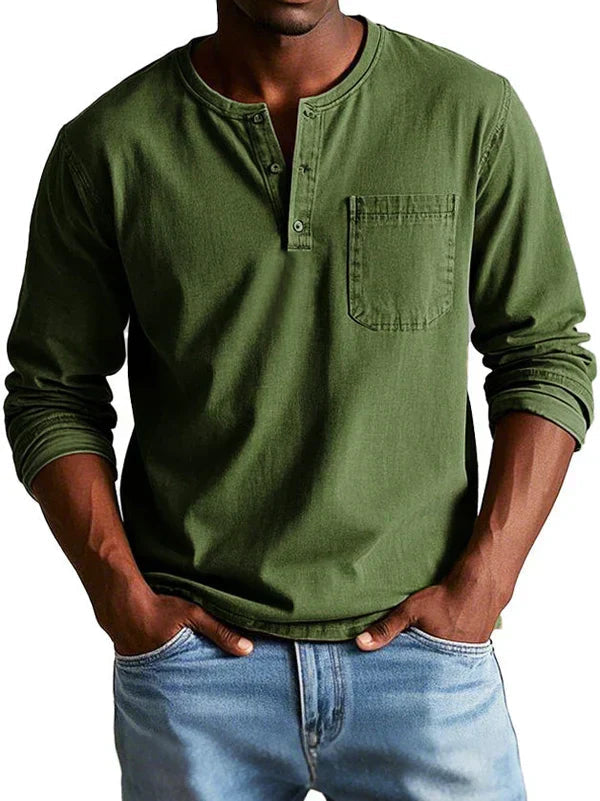Emmett - Maglia Henley a tocco morbido