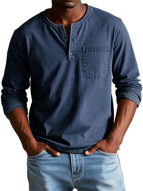 Emmett - Maglia Henley a tocco morbido