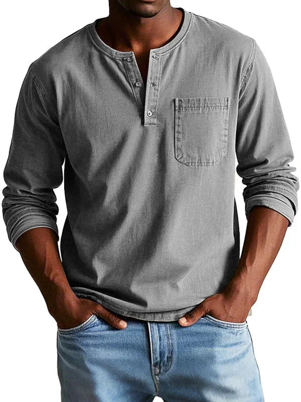 Emmett - Maglia Henley a tocco morbido