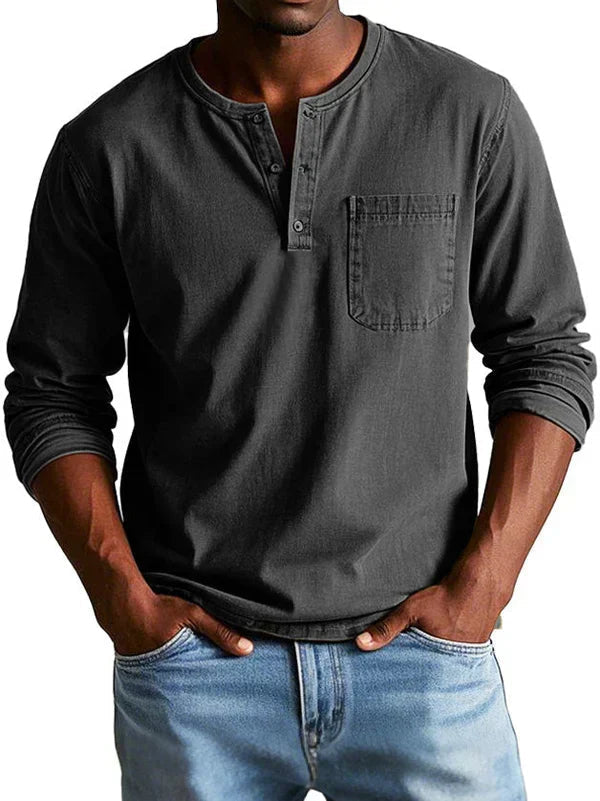 Emmett - Maglia Henley a tocco morbido